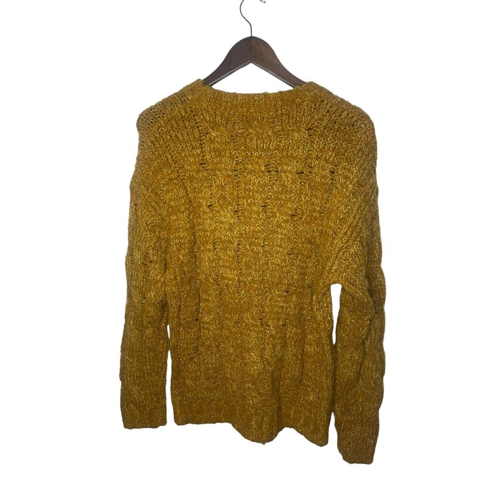 Doe & Rae Mustard Yellow Chunky Cable Knit Sweater medium‎ womens - Picture 2 of 2